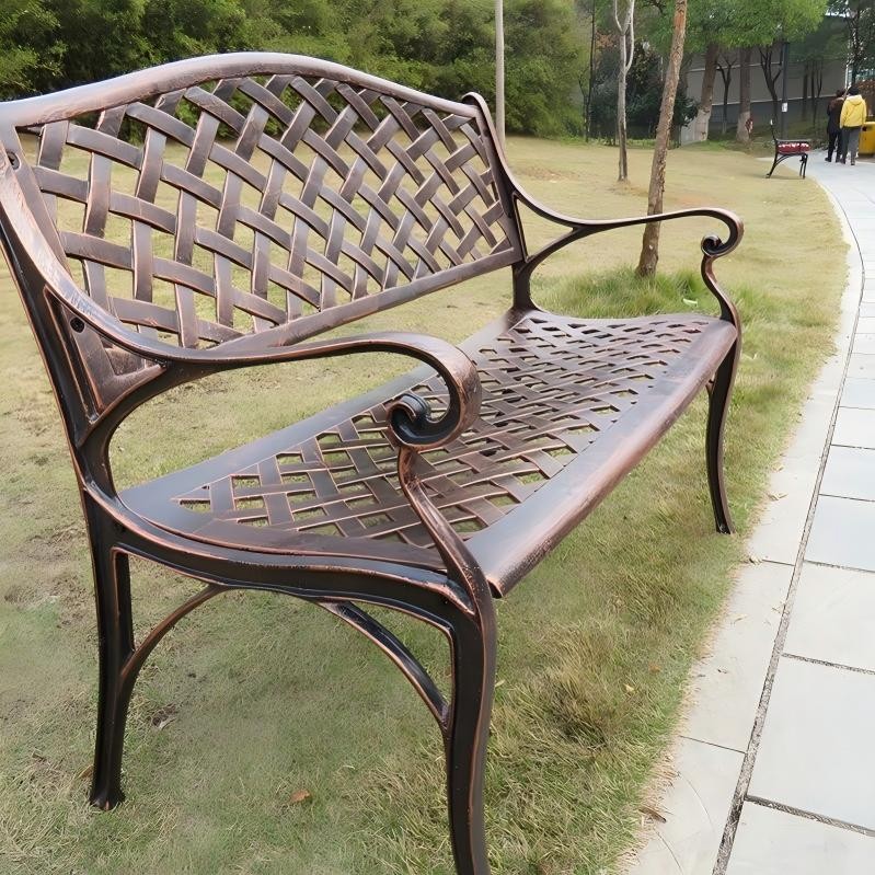Metal Mesh Outdoor Bench factory